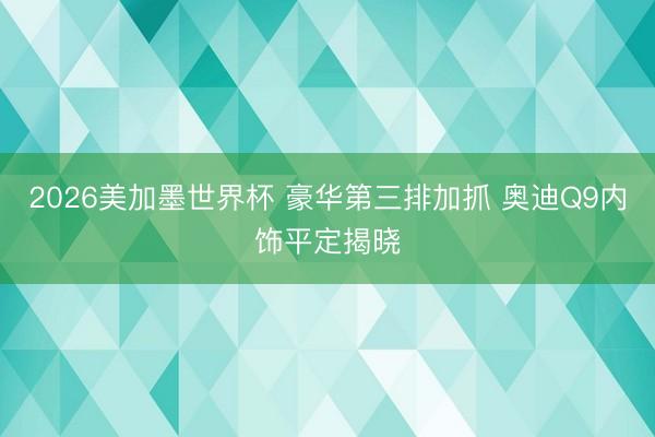 2026美加墨世界杯 豪华第三排加抓 奥迪Q9内饰平定揭晓
