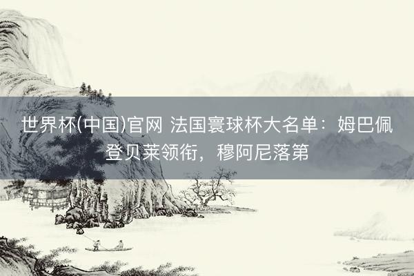 世界杯(中国)官网 法国寰球杯大名单：姆巴佩登贝莱领衔，穆阿尼落第