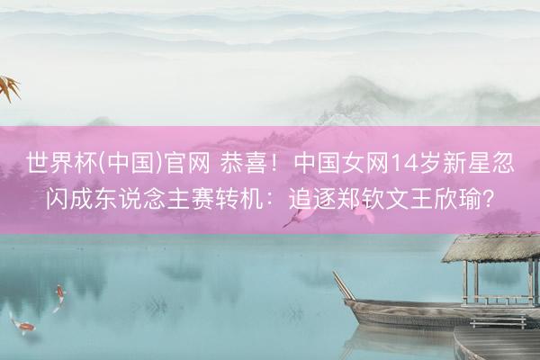 世界杯(中国)官网 恭喜！中国女网14岁新星忽闪成东说念主赛转机：追逐郑钦文王欣瑜？