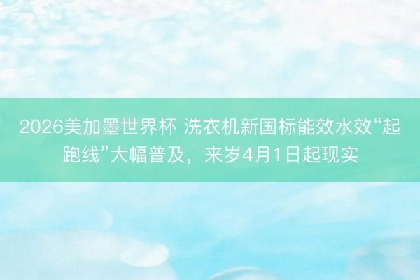 2026美加墨世界杯 洗衣机新国标能效水效“起跑线”大幅普及，来岁4月1日起现实