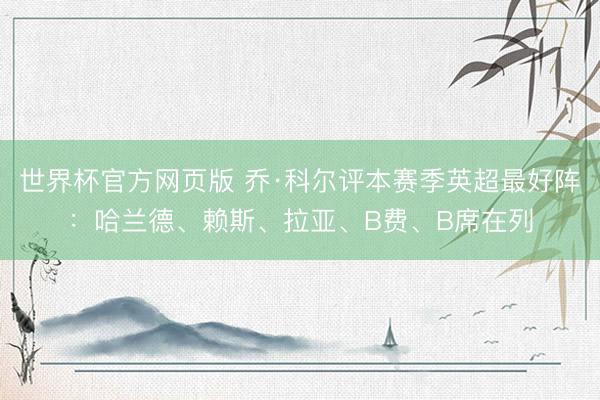 世界杯官方网页版 乔·科尔评本赛季英超最好阵：哈兰德、赖斯、