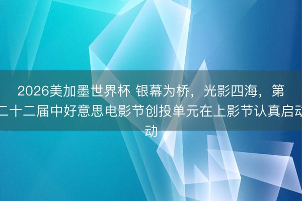 2026美加墨世界杯 银幕为桥，光影四海，第二十二届中好意思电影节创投单元在上影节认真启动