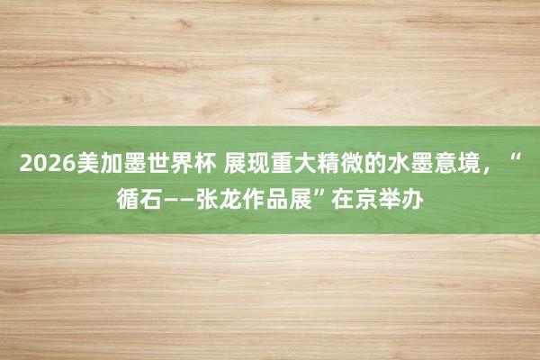 2026美加墨世界杯 展现重大精微的水墨意境,“循石——张龙作品展”在京举办
